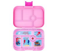 Yumbox Boîte à bento originale étanche pour enfants, 5 compartiments + compartiment pour trempage, loquet facile à ouvrir, juste les bonnes portions, plateau illustré amovible (sirène rose pouvoir), 3