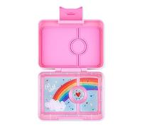 Yumbox Boîte à goûter - Boîte à bento étanche à 3 compartiments pour enfants (rose avec plateau arc-en-ciel)