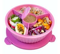 Yumbox Bol à poke étanche avec séparateur amovible à 3 sections, puits de trempage intégré et gobelet amovible - Volume de 4,2 tasses, sans BPA, passe au micro-ondes - Facile à ouvrir avec trois