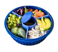 Yumbox HBP2023103 Saladier étanche avec séparateur amovible à 3 sections - Volume de 4,2 tasses, sans BPA, passe au micro-ondes - Ouverture facile avec triple loquets ; idéal pour le déjeuner d'un