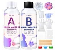 YumCraft Kit de Fabrication Squishy en Silicone Liquide, 200g de Silicone Liquide Ultra-Doux Pour Squishy Maker & Taba Squishy, Squishy Maker de Rapport 1: 1 Fabrication de Kit Peut RéDuire le Stress