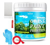 YumCraft Peinture pour Verre Dépoli, 500g, Translucide - Brise-Vue pour Fenêtre - avec Outils - Revêtement Imperméable Brise-Vue Dépoli - pour Salle de Bain, Cuisine, Bureau, Salle de Bain