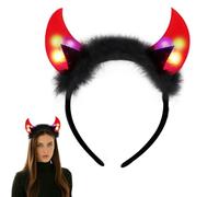 yumcute Cornes de diable d'Halloween LED, cornes de diable lumineuses, serre-tête pour cheveux, accessoire de carnaval, pour enfants, femmes, hommes, pour carnaval, mascarade, fête, accessoires photo