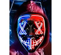 yumcute Masque à LED avec 3 modes d'éclairage, masque léger pour Halloween, festival, bal masqué, cosplay