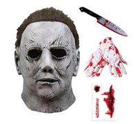 yumcute Masque Halloween Ensemble Adulte, Masques Complets avec Couteaux, Cicatrices Tatouages, Autocollants, Gants Ensanglantés, Deguisement Halloween Cosplay Costume