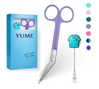 YUME Ciseaux infirmier en acier inoxydable avec porte-clés rétractable - Ciseaux à Bandage - Accessoire infirmiere pratique pour soins et usage quotidien (VIOLET)