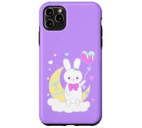 Yume Kawaii Fashion Big Bunny on The Moon Vêtements Coque pour iPhone 11 Pro Max