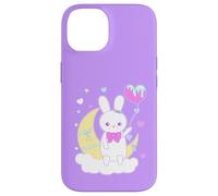 Yume Kawaii Fashion Big Bunny on The Moon Vêtements Coque pour iPhone 14