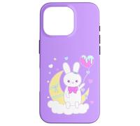 Yume Kawaii Fashion Big Bunny on The Moon Vêtements Coque pour iPhone 16 Pro