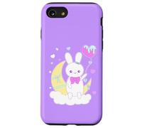Yume Kawaii Fashion Big Bunny on The Moon Vêtements Coque pour iPhone SE (2020) / 7/8