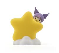 YuMe Toys Lampe de Chevet étoilée Kuromi Star Light Cool Kuromi regardant derrière Une étoile dorée, veilleuse LED 9 cm pour Enfants à partir de 3 Ans Bandai