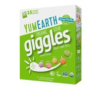 YumEarth Organic Sour Giggles Chewy Candy - Hypoallergénique, sans colorants artificiels, sans OGM, sans gluten, goût de fruits acides, collations végétaliennes sans arômes artificiels
