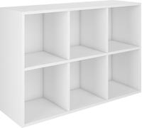 YUMEBLY Bibliothèque à 6 compartiments | Étagère sur pied pour salon, chambre, chambre d'enfant, bureau | 107x72x38 cm | Blanc