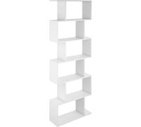 YUMEBLY Bibliothèque à 6 niveaux | Etagère sur pied 70x191x24 cm | Etagère de bureau, étagère décorative indépendante | Etagère salon, chambre, bureau | Blanc