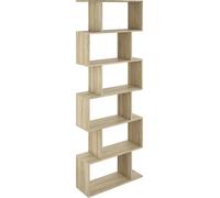 YUMEBLY Bibliothèque à 6 niveaux | Etagère sur pied 70x191x24 cm | Etagère de bureau, étagère décorative indépendante | Etagère salon, chambre, bureau | Sonoma