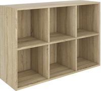 YUMEBLY Bibliothèque avec 6 compartiments | Étagère sur pied pour salon, chambre à coucher, chambre d'enfant, bureau | 107x72x38 cm | Sonoma