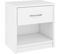 YUMEBLY Table de nuit avec tiroir | Table d'appoint pour chambre à coucher, salon, chambre d'adolescent | Petite table de nuit 39x40x28 cm | Blanc