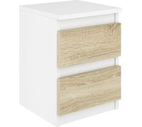 YUMEBLY Table de nuit | Table de nuit | Table d'appoint | Commode de nuit pour chambre à coucher, salon, chambre d'adolescent | 30x41x30 cm | Blanc - Sonoma