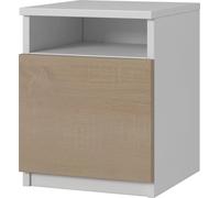 YUMEBLY Table de nuit | Table de nuit | Table d'appoint | Commode pour chambre à coucher, salon, chambre d'adolescent | 30x40x30 cm | Blanc - Sonoma
