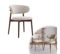 YUMEIGE Chaises de Salle à Manger Nordiques en Bois Massif, Chaise d'étude avec Coussin rembourré, chaises de Lecture Confortables avec Dossier incurvé, Chaise Ergonomique Moderne(C,1PC)