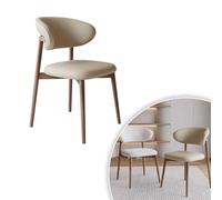 YUMEIGE Chaises de Salle à Manger Nordiques en Bois Massif, Chaise d'étude avec Coussin rembourré, chaises de Lecture Confortables avec Dossier incurvé, Chaise Ergonomique Moderne(H,1PC)