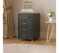 YUMEIGE Classeur vertical adapté aux familles avec serrure, armoire de rangement autonome sous le bureau (noir, cinquième étage)