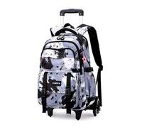 Yumenam Sac à Dos à Roulettes pour Filles,Grand Cartable Scolaire College avec 6 Roulettes pour Filles Femmes, Trolley Sacs à Dos pour Ordinateur Portable 15.6 Pouce