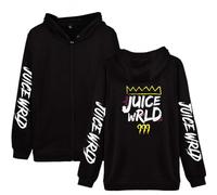 Yumenam Unisexe Juice WRLD Sweat-Shirt à Capuche 3D Imprimée Manche Longue Cardigan avec Zip Casual Hoodies Sweatshirt Veste pour Les Fans Hommes Femmes