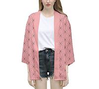 Yumenam Unisexe Kimono de Demon Slayer Kimetsu no Yaiba Tanjirou Nezuko Agatsuma Zenitsu 3D Imprimé Manches 3/4 Casual Costume Cosplay Cardigan Top Veste Cape Jacket Sweatshirt Pullover