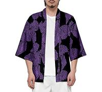 Yumenam Unisexe Kimono de Demon Slayer Kimetsu no Yaiba Tanjirou Nezuko Agatsuma Zenitsu 3D Imprimé Manches 3/4 Casual Costume Cosplay Cardigan Top Veste Cape Jacket Sweatshirt Pullover