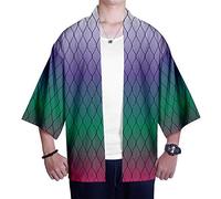 Yumenam Unisexe Kimono de Kimetsu no Yaiba Sakonji Douma Kibutsuji Muzan Rui 3D Imprimé Manches 3/4 Casual Costume Cosplay Cardigan Top Veste Cape Jacket Sweatshirt Pullover
