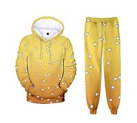 Yumenam Unisexe Survêtement 2pcs Ensemble Kimetsu No Yaiba Tanjirou Nezuko 3D Impression Manches Longues Casual Sweat à Capuche Hoodie + Pantalon Sport Outfit pour Survêtement Anime Fans