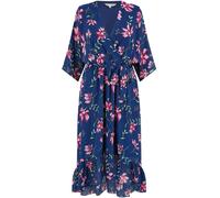 Yumi Robe Yumi kimono à fleurs à ourlet plongeant Bleu 16