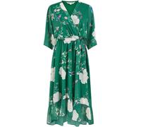Yumi Yumi Bird and Fleuri Imprimé Mi-long Wrap Robe Vert EU 40 (UK 12)