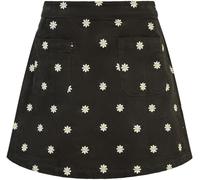 Yumi Yumi Black Corduroy Embroidered Squirrel Mini Skirt Black EU 44 (UK 16)