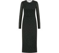 Yumi Yumi Black Mesh Bodycon Midi Dress With Tie Back and Diamantes Black 12