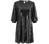 Yumi Yumi Black Sequin Tunic Dress With Balloon Sleeves Black EU 38 (UK 10)