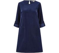 Yumi Yumi Blue Cord Tunic Dress With 3/4 Sleeves And Pockets Blue EU 38 (UK 10)
