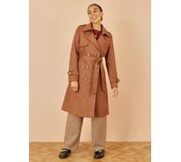 Yumi Yumi Brown Faux Suede Trench Coat