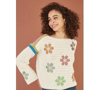 Yumi Yumi Crochet Flower Jumper crème S (FR 38-40)
