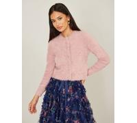Yumi Yumi Eyelash Knit Cropped Cardigan Rose S (FR 38-40)