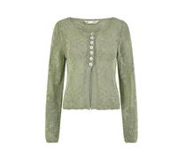 Yumi Yumi Green Flower Crochet Button Up 100% Cotton Cardigan