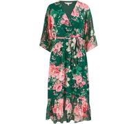 Yumi Yumi Green Kimono Sleeves Dip Hem Wrap Midi Dress Green EU 52 (UK 24)