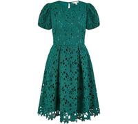 Yumi Yumi Green Lace Skater Dress With Puff Sleeves Green EU 42 (UK 14)