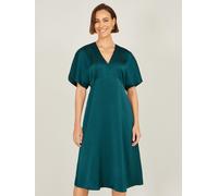Yumi Yumi Green Satin Midi Kimono Dress Green EU 42 (UK 14)