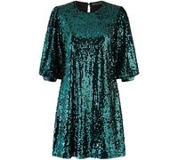 Yumi Yumi Green Sequin Tunic Dress With Balloon Sleeves Green EU 40 (UK 12)
