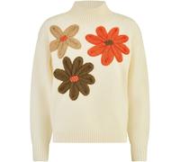 Yumi Yumi Knitted High Neck Jumper With Appliqué Flowers crème L (FR 46-48)