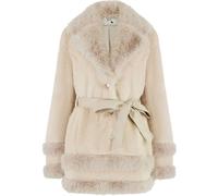 Yumi Yumi Luxe Manteau balançoire en fausse fourrure avec plafonds en cravate