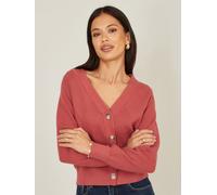 Yumi Yumi Pink Relaxed Fit Cardigan With Stitch Detail