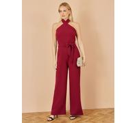 Yumi Yumi Red Cross Over Halter Neck Jumpsuit